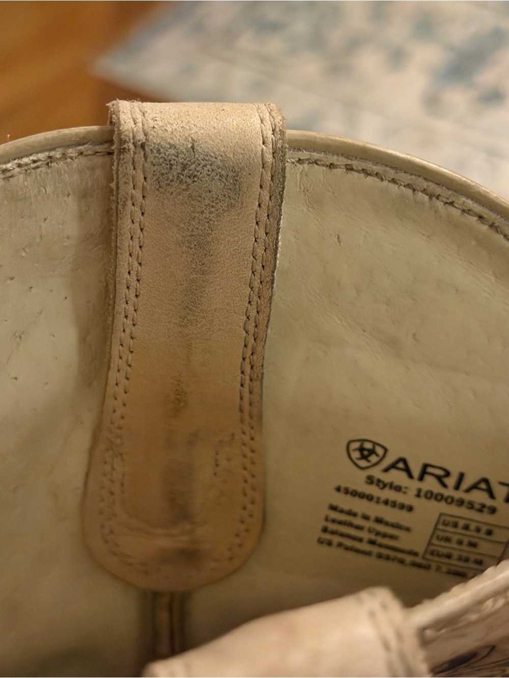 Women’s Ariat Leather Western Cowgirl Boots with Lazer Etched Embroidery 81/2 B - Picture 8 of 9